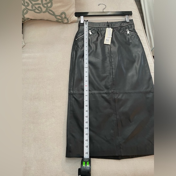 NWT Topshop Black Genuine Leather Skirt Sz 4 - Picture 2 of 15
